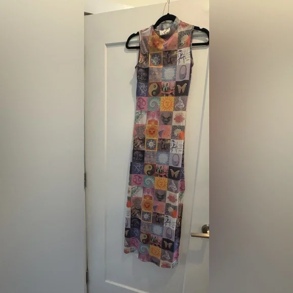 Coperni Blotter Print Mesh Maxi Dress, small - Picture 6 of 7